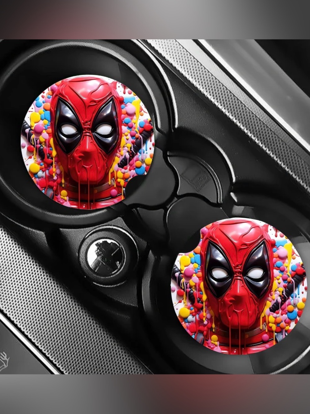 Deadpool Car Coasters Absorbent Set of (2)
